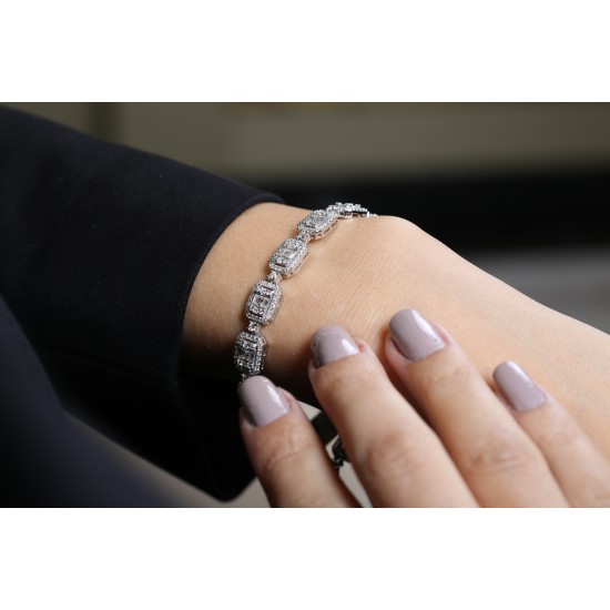 4,12 crt Baget Su Yolu Pırlanta Bileklik 