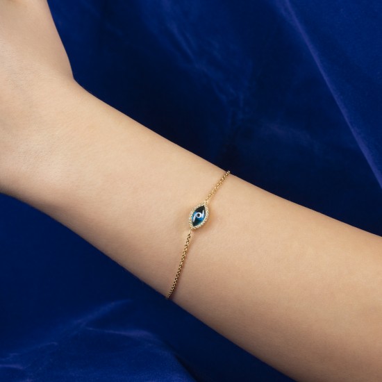 0,20 crt Pırlanta Nazar Boncuklu Bileklik