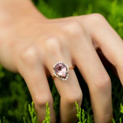 0,28 crt Pırlantalı Renkli Taşlı Yüzük