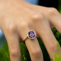 0,55 crt Pırlantalı Renkli Taşlı Yüzük