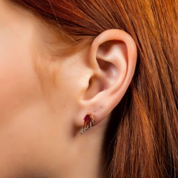 Yakutlu Tasarım Pırlanta Küpe