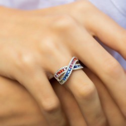 1,79 crt Pırlantalı Safir Yüzük