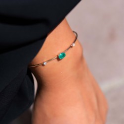 Pırlanta ve Zümrüt Kelepçe Bileklik