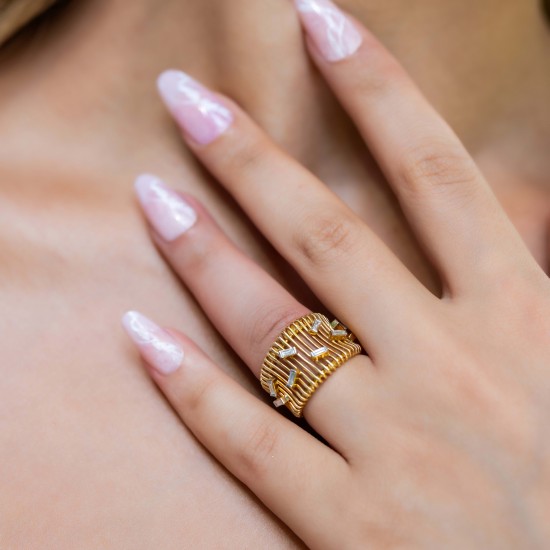 0,26 crt Baget Pırlanta Fantazi Yüzük