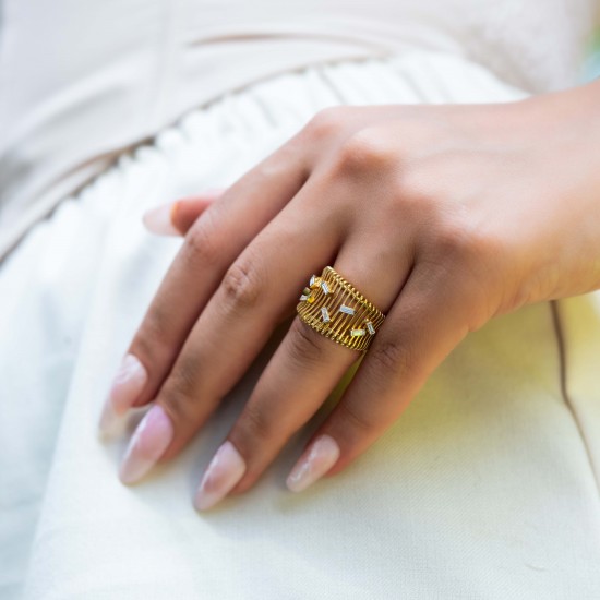 0,26 crt Baget Pırlanta Fantazi Yüzük