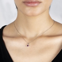 0,11 crt Pırlantalı Yakut Kolye