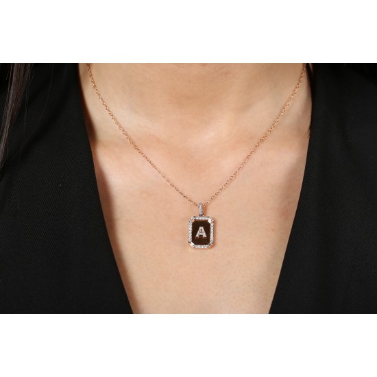 0,47 crt Harfli Pırlanta Kolye