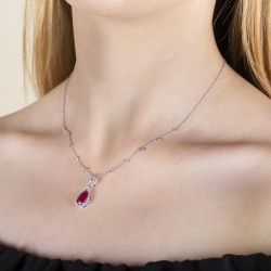 0,64 crt Pırlantalı Yakut Kolye