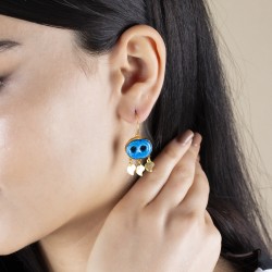 Firuze Taşlı Altın Küpe