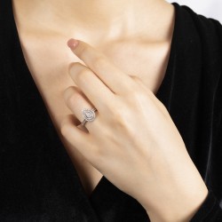 0,39 crt Pırlantalı Damla Modelli Yüzük