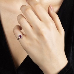 0,28 crt Pırlantalı Yakut Yüzük