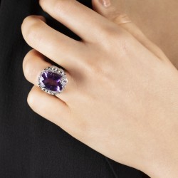 1,02 crt Pırlanta Ametist Yüzük