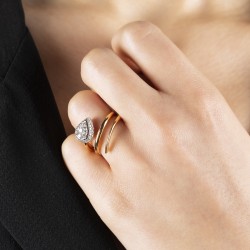 0,91 crt Pırlantalı Damla Modelli Yüzük